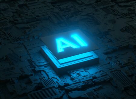 Circuit board and AI micro processor, Artificial intelligence of digital human. 3d render