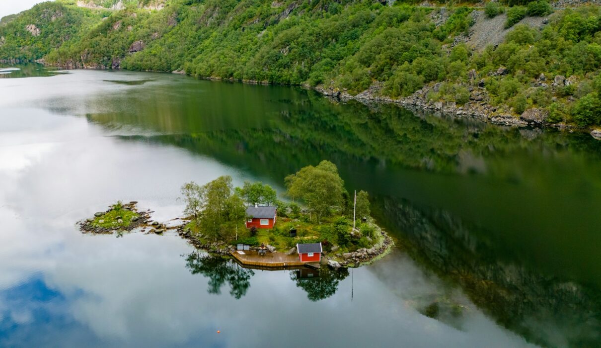 Tranquil Island Retreat in Norway's Fjord, Lovrafjorden, Norway