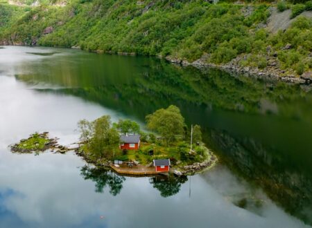 Tranquil Island Retreat in Norway's Fjord, Lovrafjorden, Norway