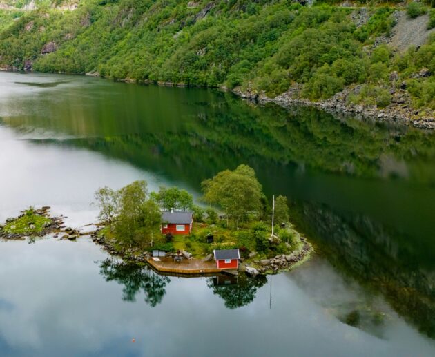 Tranquil Island Retreat in Norway's Fjord, Lovrafjorden, Norway