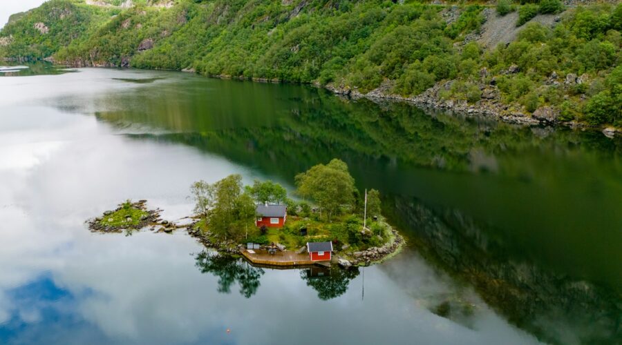 Tranquil Island Retreat in Norway's Fjord, Lovrafjorden, Norway